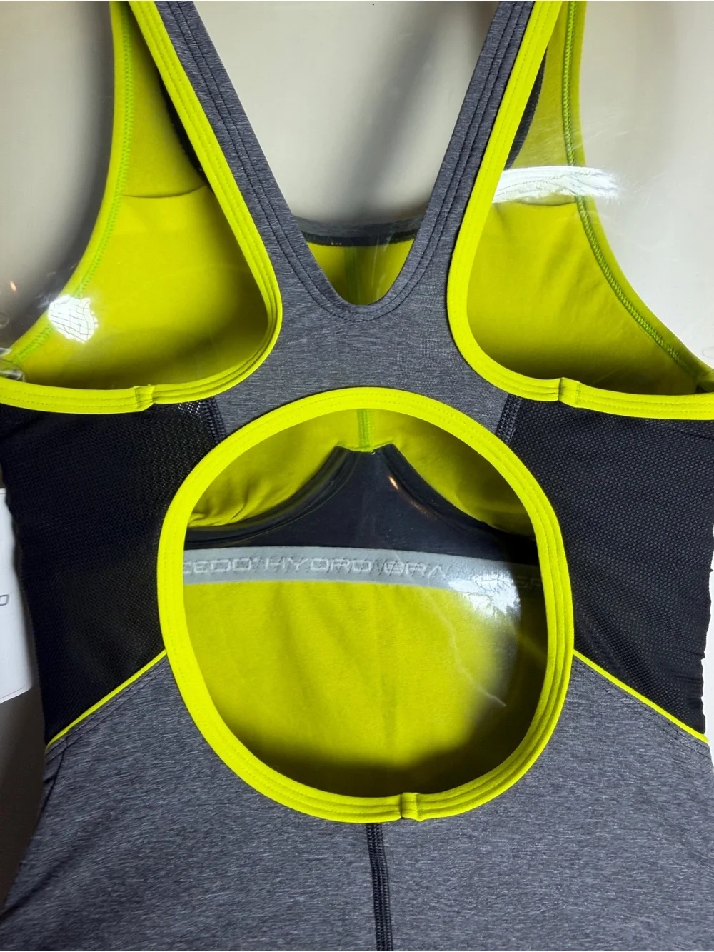 Speedo Women's One-Piece Quantum Fusion Splice Fitness Swimsuit; Heather Grey